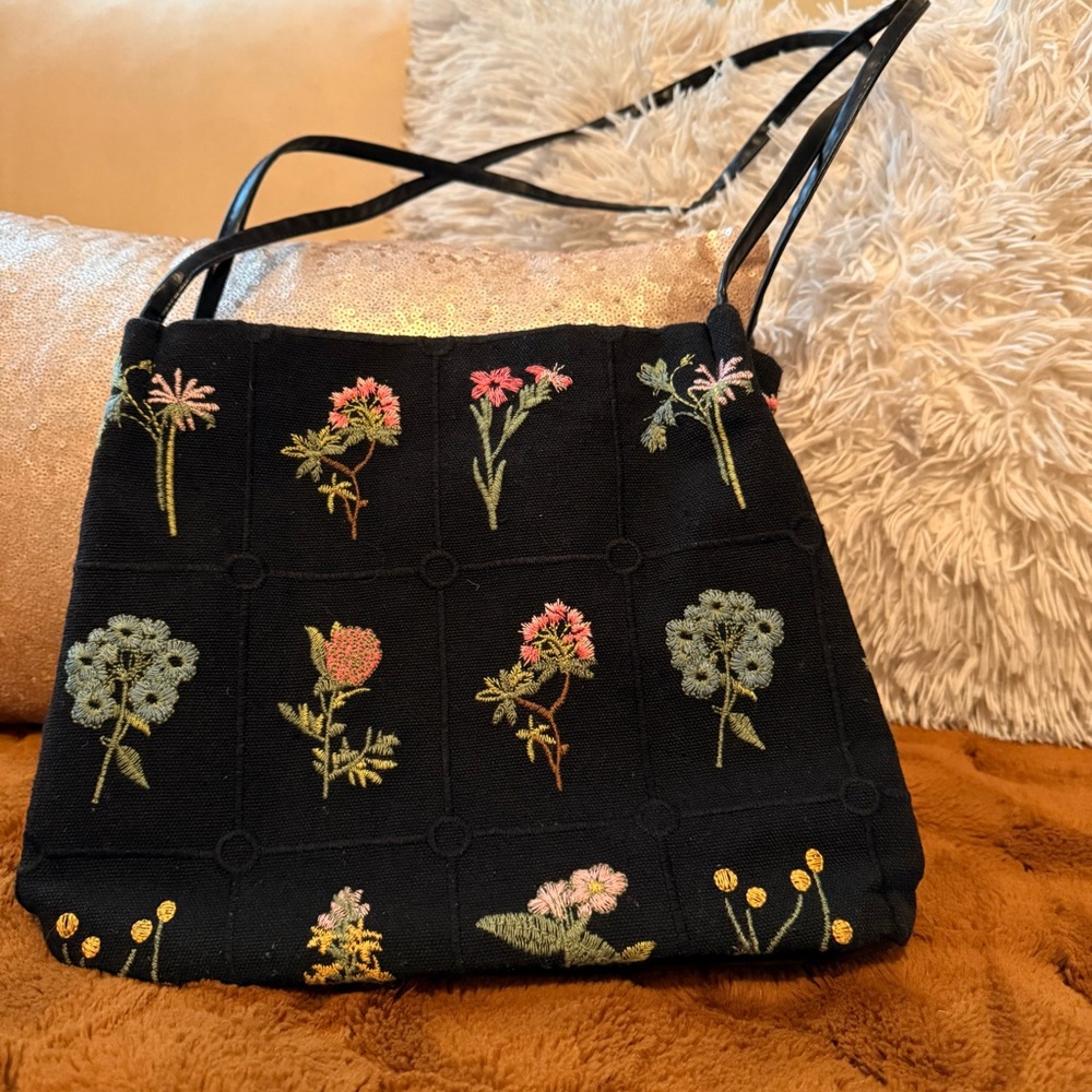 Floral black purse
